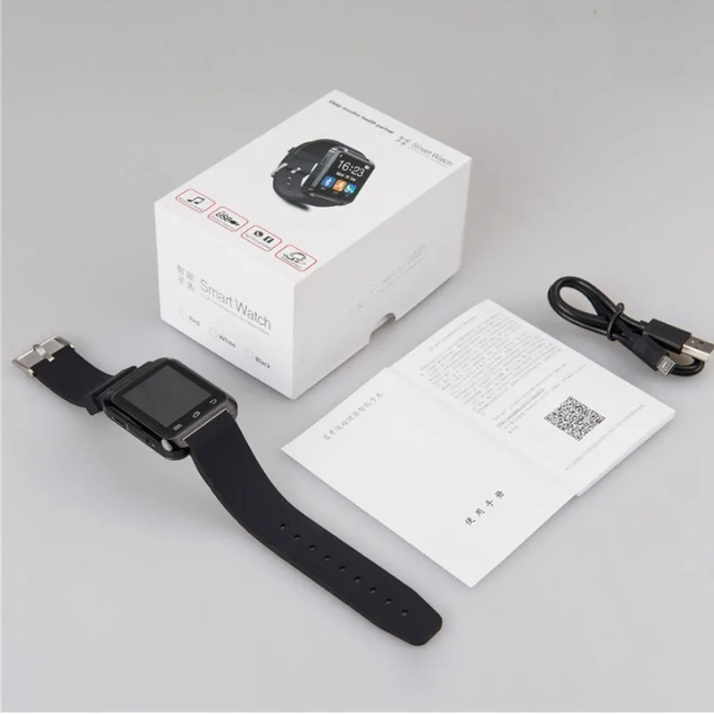 Бесплатная доставка черный U80 Bluetooth SmartWatch Спорт на открытом воздухе шагомер