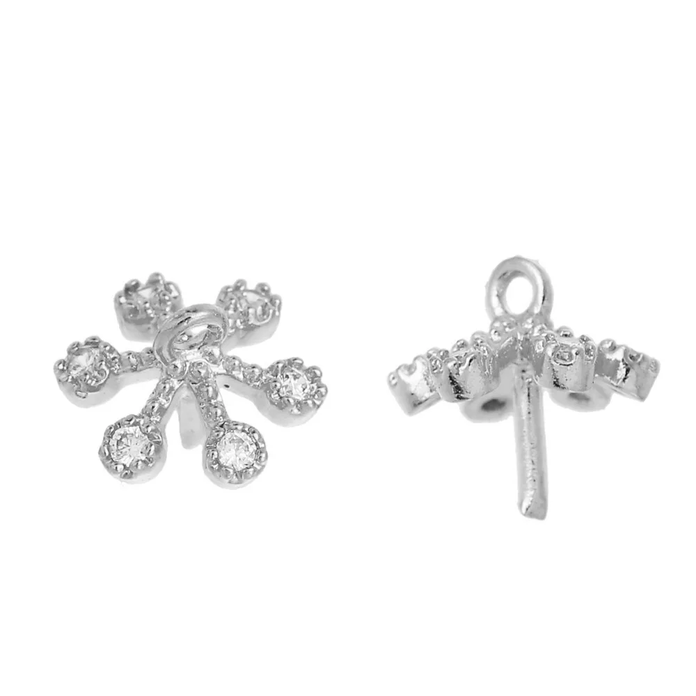 DoreenBeads медный серебристый цвет жемчужный подвесной коннектор штырьковый