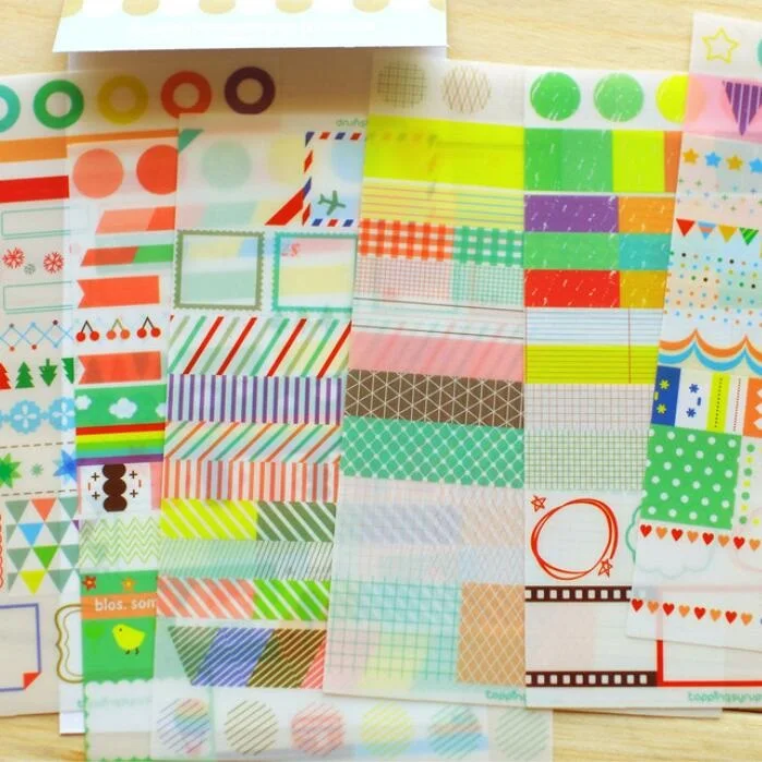 6 листов/упаковка/партия Новый кавайный красочный Радужный дневник стикер s