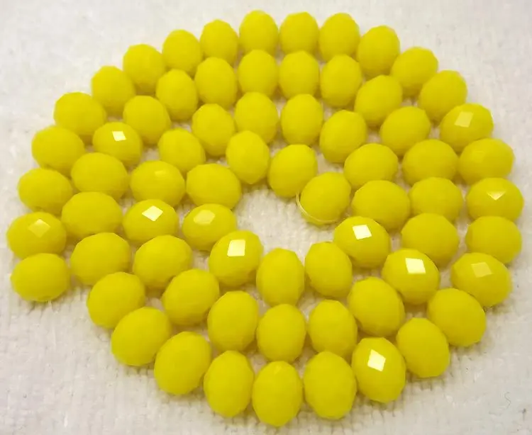 

Wholesale 70pcs, 6x8mm Faceted Yellow Glass Rondelle Loose Beads,we provide mixed wholesale for all items ,please contact us !