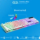 Офисная игровая клавиатура с светодиодный подсветкой, винтажная ПЕЧАТНАЯ МАШИНКА с 104 клавишами, USB Проводная круглаяквадратная клавиатура в стиле стимпанк для ПК, Latop