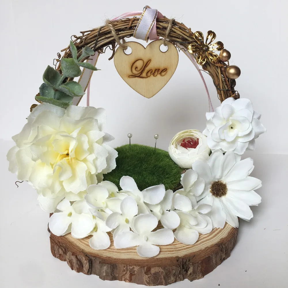 anniversary birthday party decoration personalized rustic flower custom wood  box wedding ring pillow