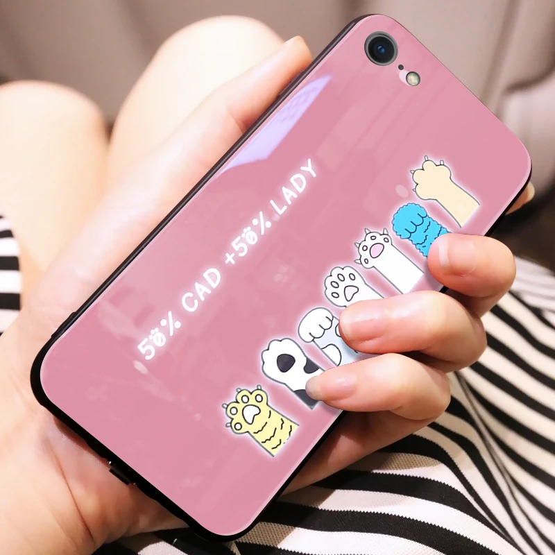 Yagoo Smart LED светящийся чехол для телефона Apple iPhone 7 8 Plus чехлы задняя крышка милый с