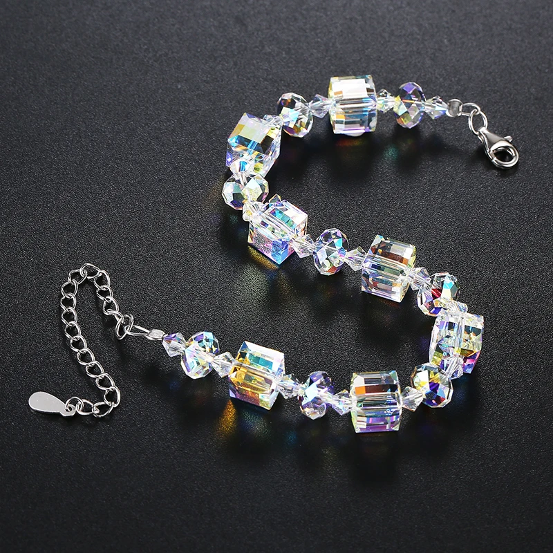 BAFFIN Цветные Разноцветные бусы, ювелирные наборы, кристаллы от Swarovski, серебряное ожерелье с подвесками-кубиками, висячие серьги, браслет для женщин