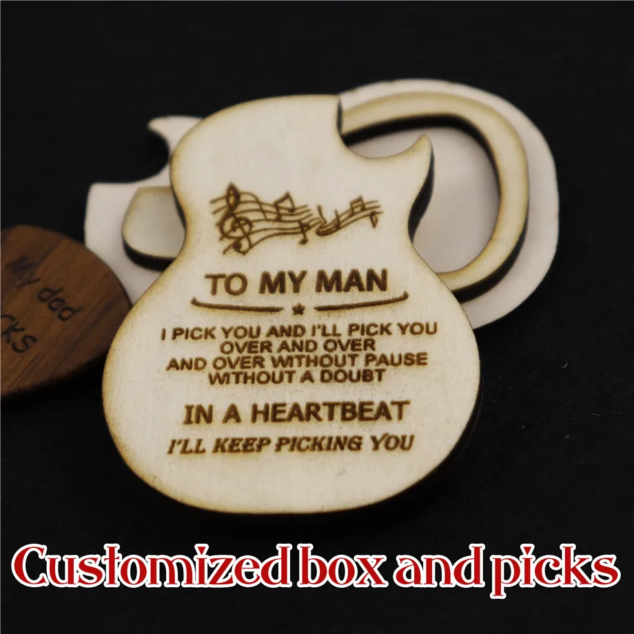 Персонализированный держатель для гитары Деревянный чехол 2 5 мм медиатор