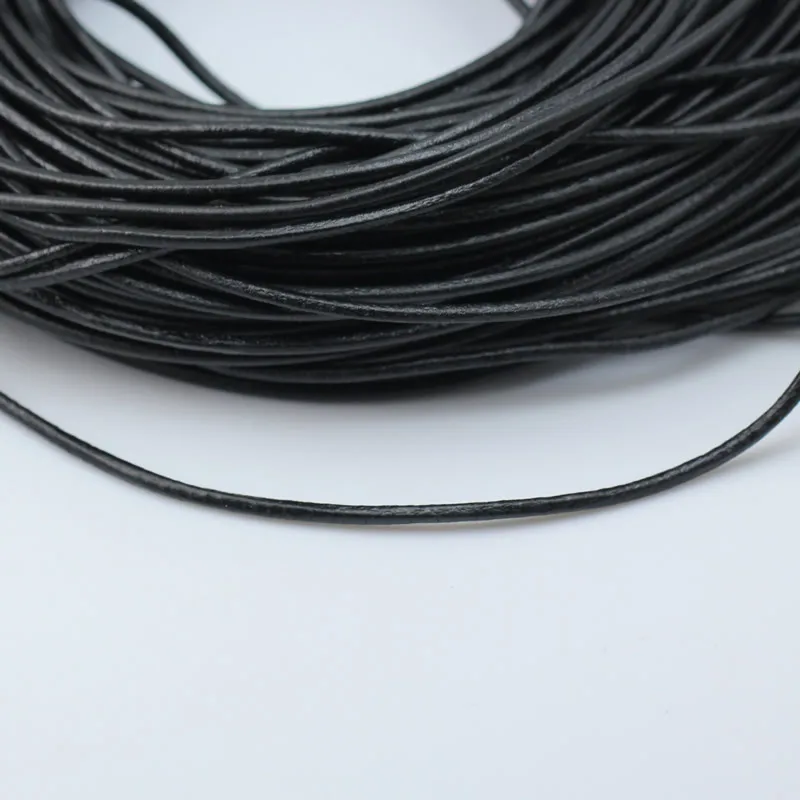 

Beadsnice trendy accessories Real leather Jewelry Cord DIY nacklace cord Cowhide black accessory 3mm Round Length 1M ID3453