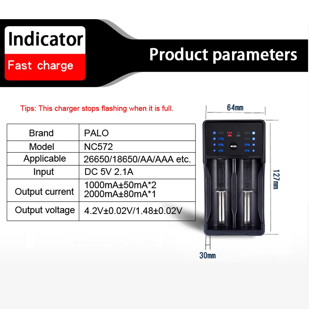 PALO USB светодиодный дисплей умное зарядное устройство для 1 2 В Ni MH CD A AA AAA SC 3 7 18650 14500