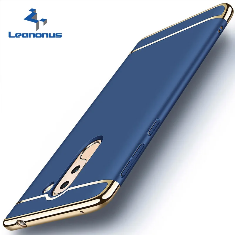 LEANONUS 3 in 1 Combo Case for Huawei GR5 2017 Slim Hard PC Plating Frame Cell Phone For Honor 6X Luxury Armor Cover Shell |