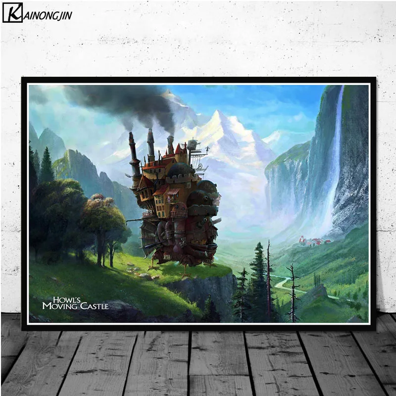 020 Студия Ghibli дань плакат Тоторо Принцесса Горячая Аниме стены искусства холст живопись плакаты и принты комнаты декоративный домашний декор - Цвет: 020