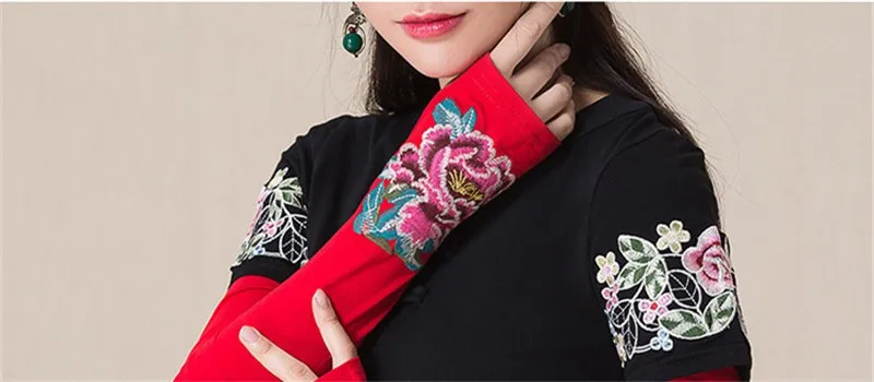 Винтажные тактические женские перчатки Harajuku Guantes в китайском стиле, женские перчатки с вышивкой на осень и зиму