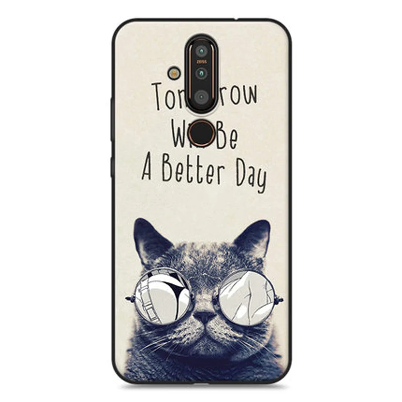 Чехол Funda для Nokia 8 1 plus мягкие силиконовые чехлы из ТПУ с мультяшным рисунком + 2019