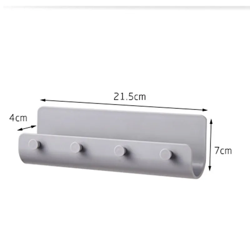 

ABS Hanging Hook Suction Cup Hat Handbag Key Sponge Brush Towel Storage Hooks Wall Hanger With Groove For Kitchen Bathroom