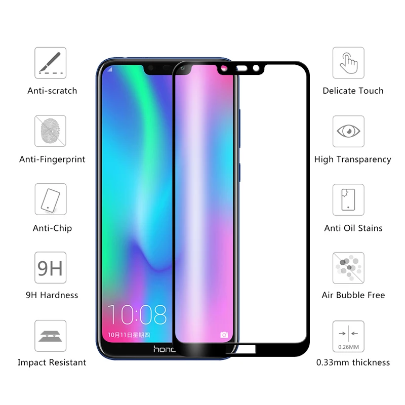 Закаленное стекло для Honor 8 lite 8c стеклянная крышка телефона honor light c8 c honor8 Защитная