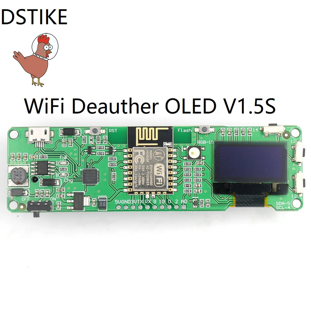 Dstike Wi-Fi deauther OLED V1.5S (Pre-мелькнула) ESP8266 + ESP-12E nodemcu IOT Беспроводной радио Development Kit 18650