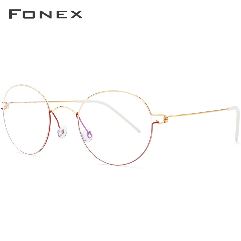 FONEX, титановый сплав, оптические очки, мужские, по рецепту, очки, оправа, Корейская Дания, женские, близорукость, Безвинтовые очки, 98621