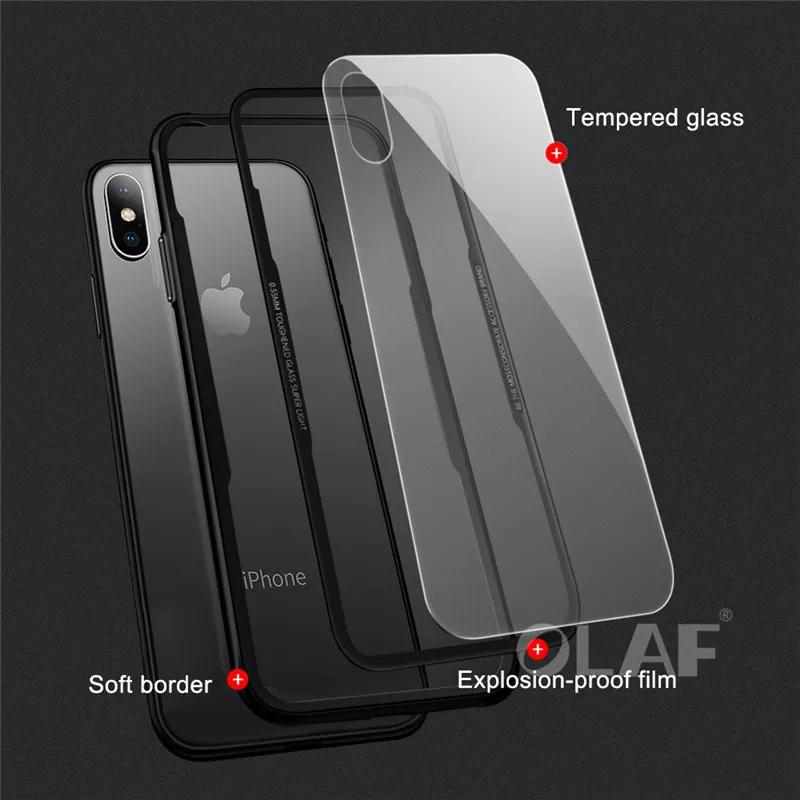 Olaf Tempered Glass Phone Case for iPhone X 10 0.55MM Protective Mobile Cover Cases 6 7 8 Plus Accessories |