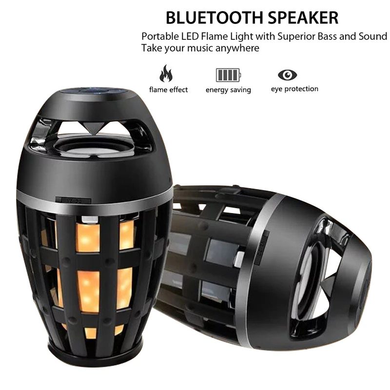 Беспроводная Bluetooth колонка с подсветкой в виде пламени|Всепогодные АС| |