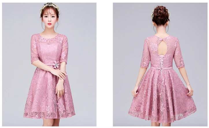 Кружевное платье с коротким рукавом на шнуровке для девочек 16 лет короткое