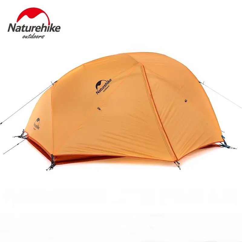 upgrade orange 210T Naturehike 2 человек капроновые, силиконовые покрытие Пеший Туризм двухслойная палатка Водонепроницаемый PU4000 Алюминий стержень Climbin Mountain одиночные палатки - Цвет: upgrade orange 210T