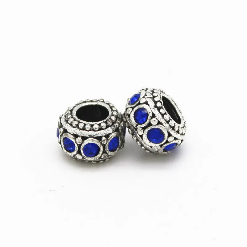 Бесплатная доставка 1 шт. Серебряная бусина с леской из кристаллов