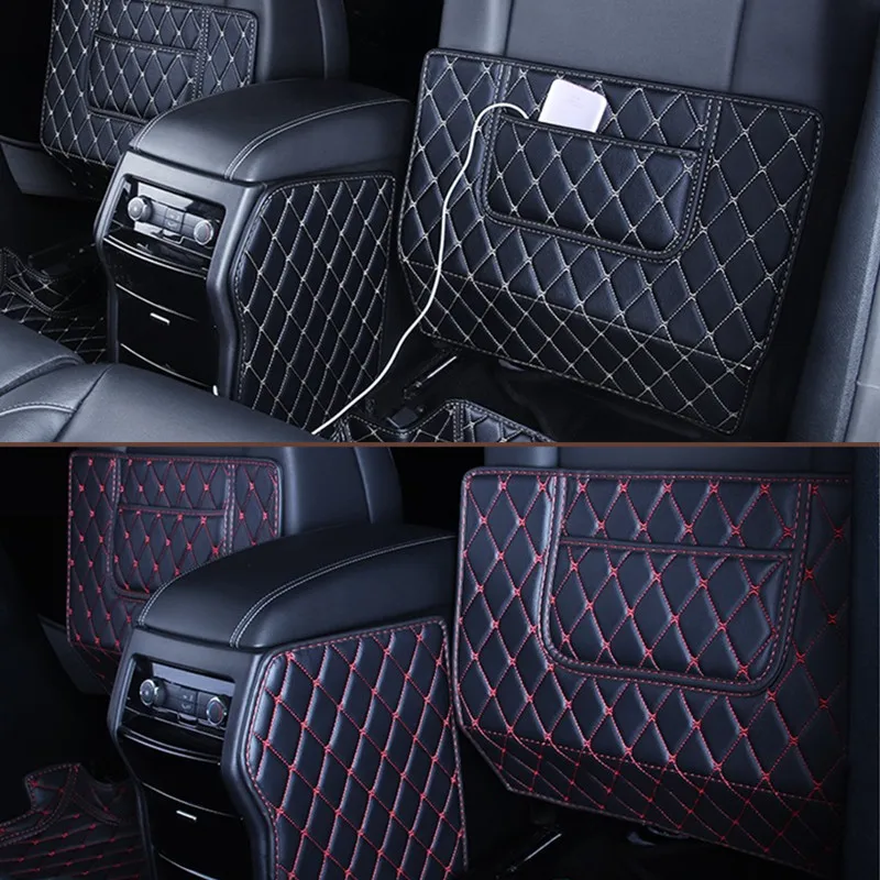 Car armrest box Back row anti kicking pad holster Artificial Leather For FORD EDGE 2015 2016 2017 2018 | Автомобили и мотоциклы