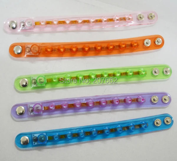 

Free shipping 360pcs/lot Light-Up Spike Bracelets Wristbands LED Flashing Glow Blinking Spikey Rave