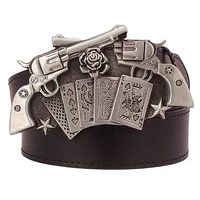 cool mens lucky belt poker gamble big head belts lucky playing card belt punk hip hop decorative gift belts for men rock