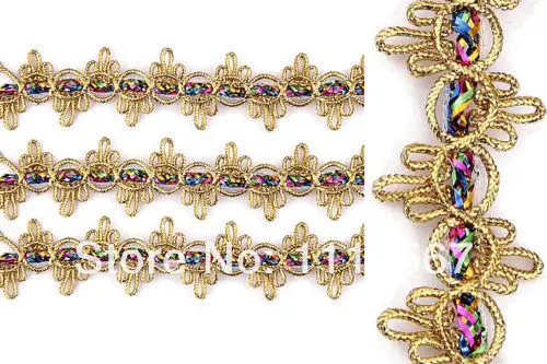 оптовых 30 ярдов золото нерегулярные витой украшения одежды металлическая