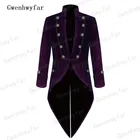 Gwenhwyfar 2018 итальянский модный фиолетовый бархатный мужской костюм Блейзер фрак смокинг жениха Мужские свадебные костюмы для выпускного пиджак брюки 2 предмета