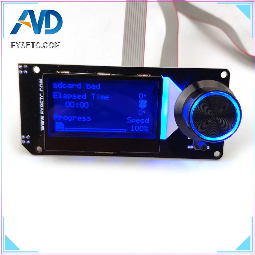 ЖК дисплей б типа mini12864с RGB подсветкой Белый Мини 12864 смарт с поддержкой Marlin сделай