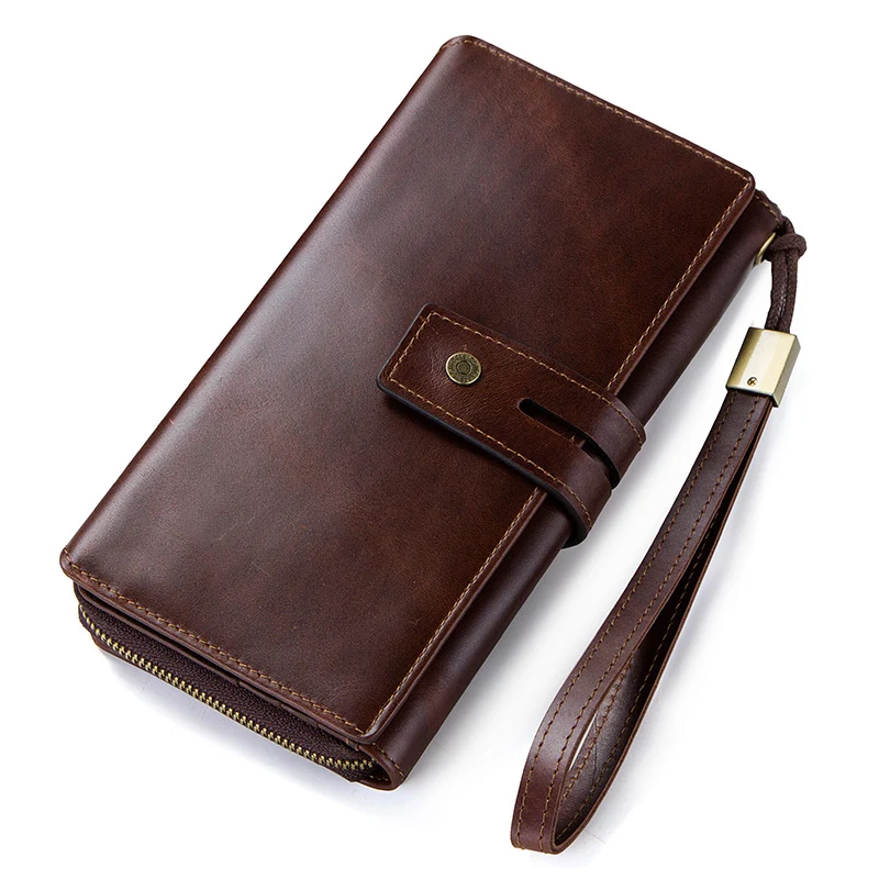 CONTACT'S Кожаный бумажник с застежками молния отделениями для карт в винтажном