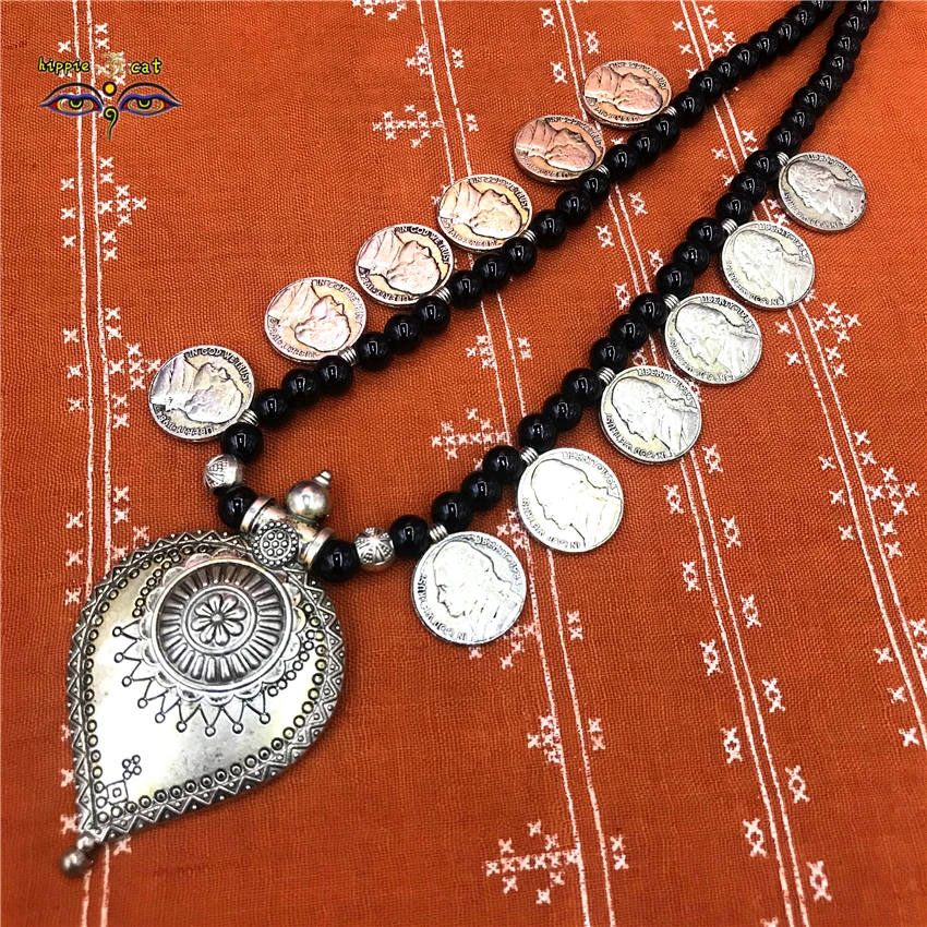 Монета с портретом jhumki оригинальный сердце подвеска ручной работы Индии Юго