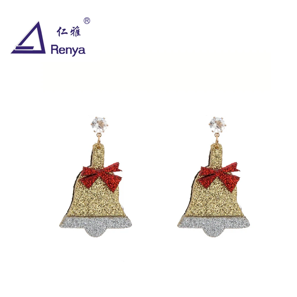Серьги Renya Gold Jingle в форме колокольчика с подвеской серьги со стразами милый