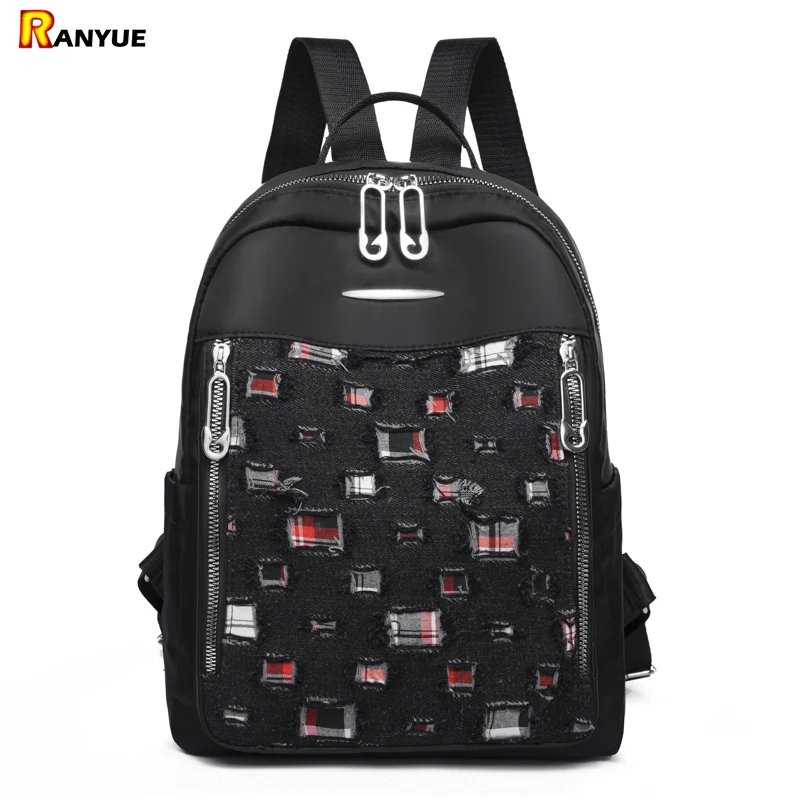 Mochila mujer Модный водонепроницаемый рюкзак из ткани Оксфорд + джинсы женский damen sac a