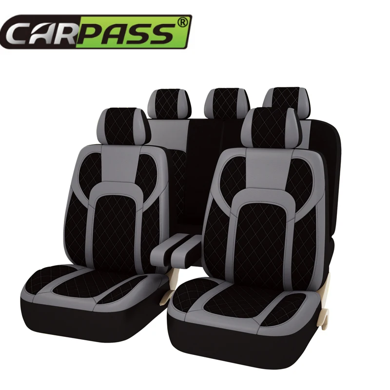 Car-pass luxurous из искусственной кожи универсальные чехлы спереди и сзади seat