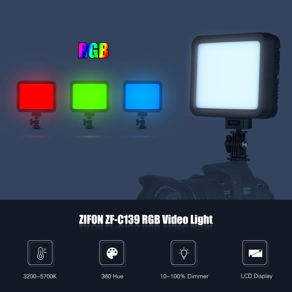 Светодиодная лампа для видеосъемки ZIFON яркий свет фотосъемки с регулируемой