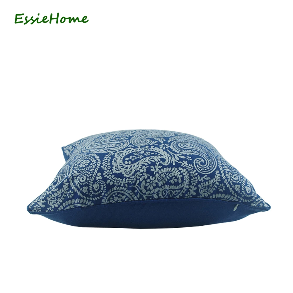 ESSIE HOME темно синий яркий королевский чехол для подушки белый с рисунком Пейсли