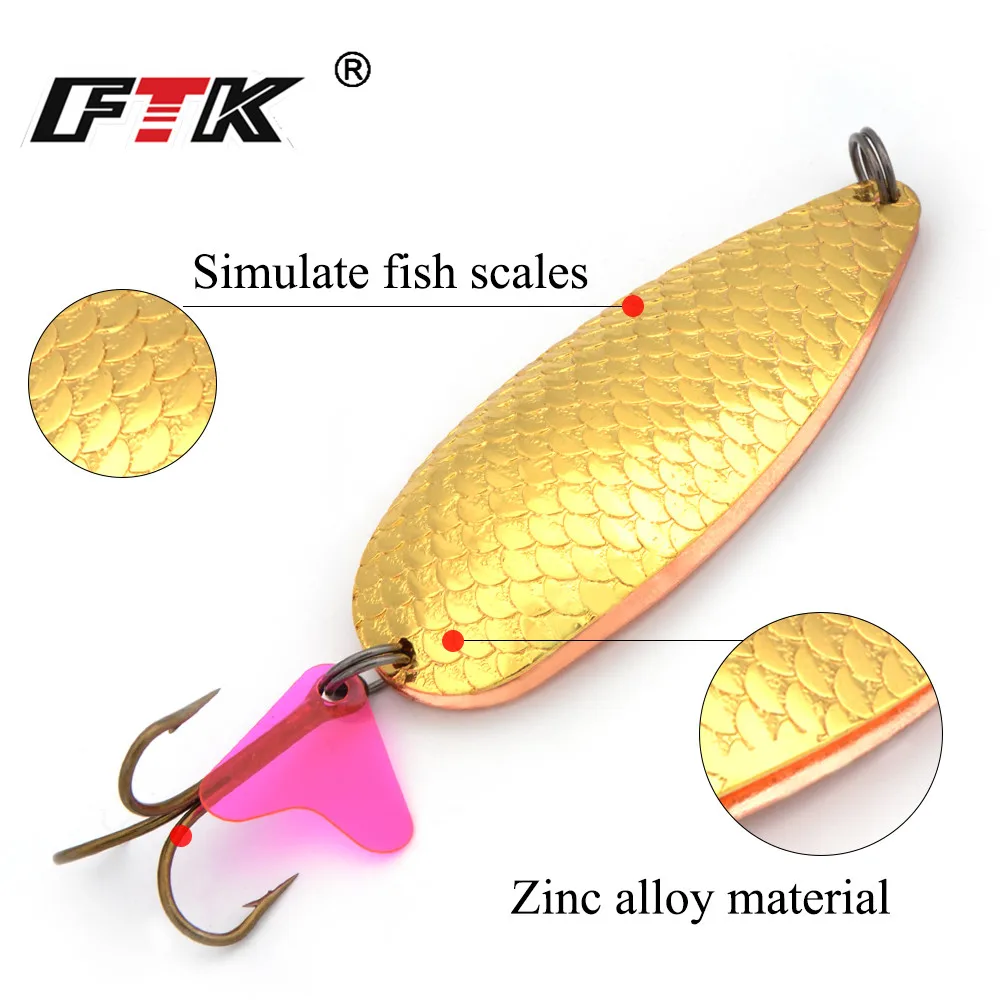 FTK 1PC 30g 3 Colors Spoon Fishing Lure With 1# Hook Hard Metal Jigging Baits | Спорт и развлечения