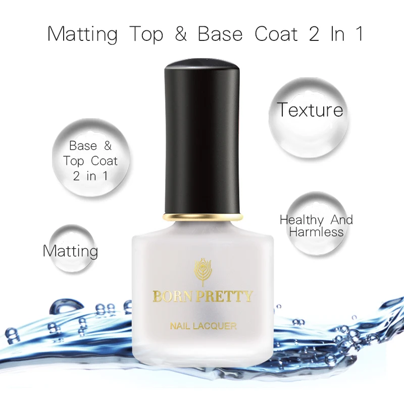 Базовое покрытие для ногтей BORN PRETTY прозрачное матовое 2 в 1 6 мл