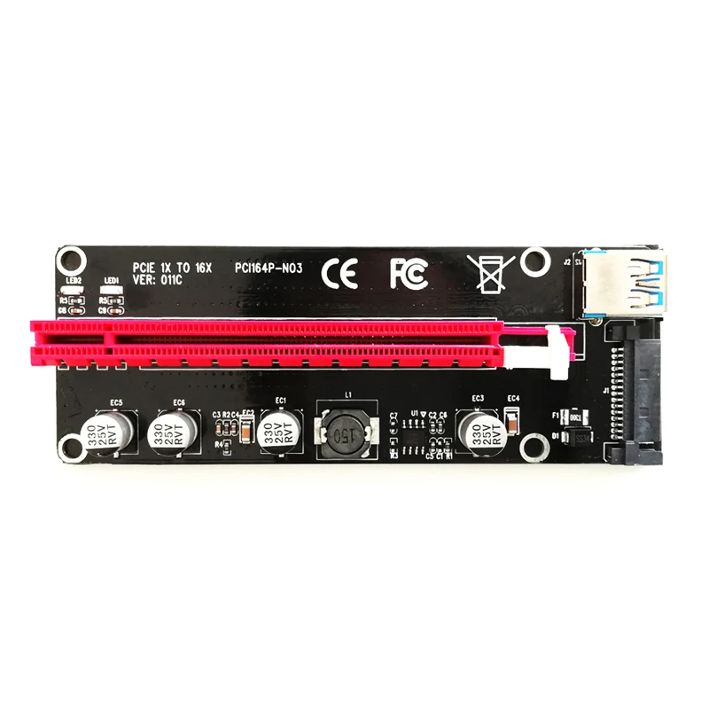 Новинка Райзер VER 011C PCI E PCIe расширитель Express карта Райзера 1x до 16x USB 3 0 кабель SATA 15
