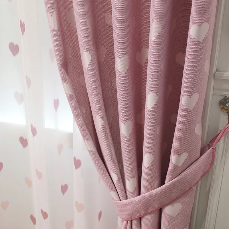 Высококачественные прекрасные корейские занавески в форме сердца для детской