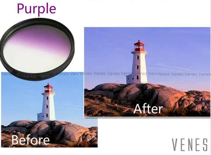 Наушники 55 мм градиентный розовый или коричневый Фиолетовый фильтр объектива