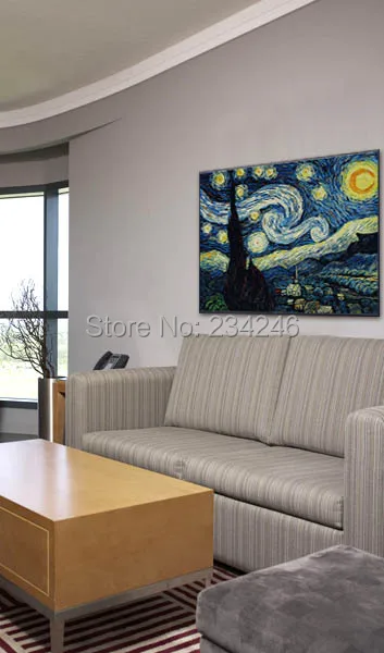 Картина маслом на холсте Звездная ночь картина Винсента Ван Гога ручная роспись