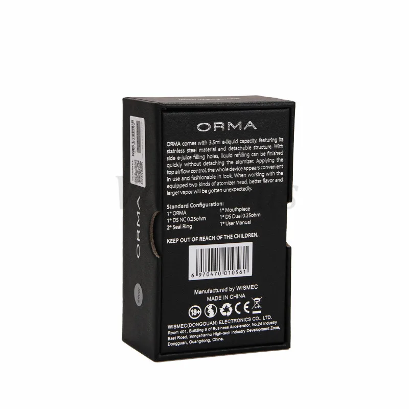 Оригинальная электронная сигарета Wismec ORMA Tank 3 5 мл верхнее Управление потоком