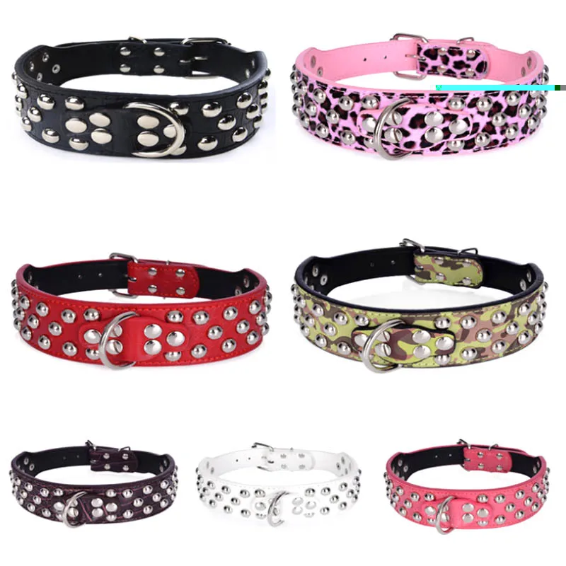 Уникальный Шипованный ошейник из искусственной кожи для больших собак питбуль