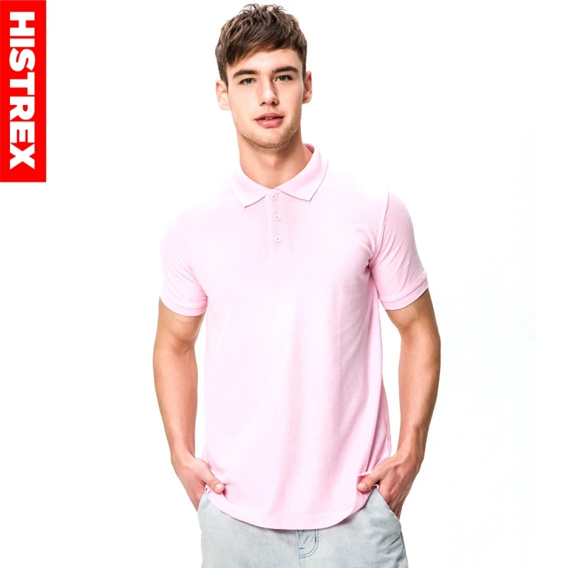 HISTREX Для мужчин бренд рубашки поло для 100% хлопок Poloshirt короткий рукав однотонные
