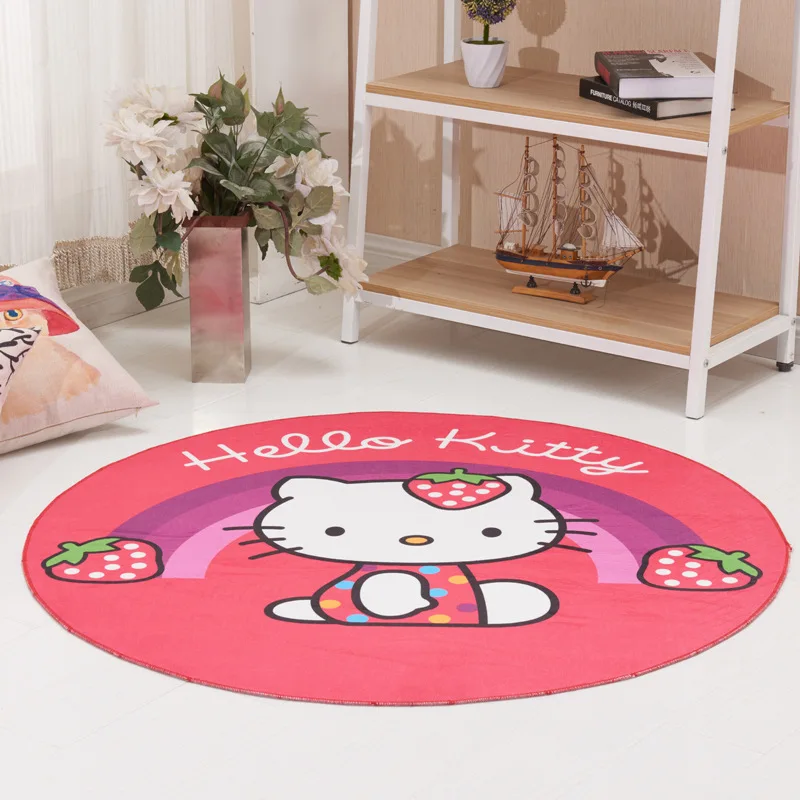 Hello kitty 100 см круглый ковер пушистый лохматый домашний коврики для спальни Dornier