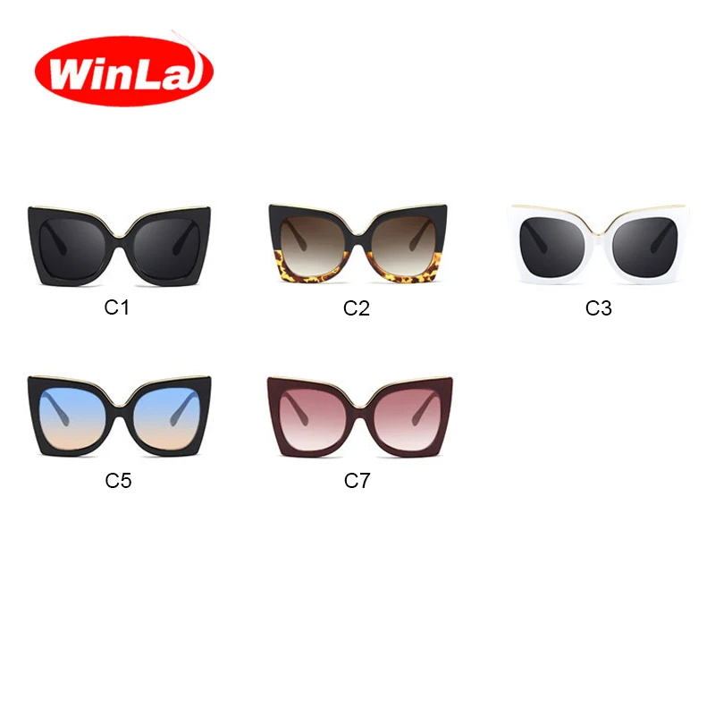 Winla модные дизайнерские женские винтажные солнцезащитные очки кошачий глаз