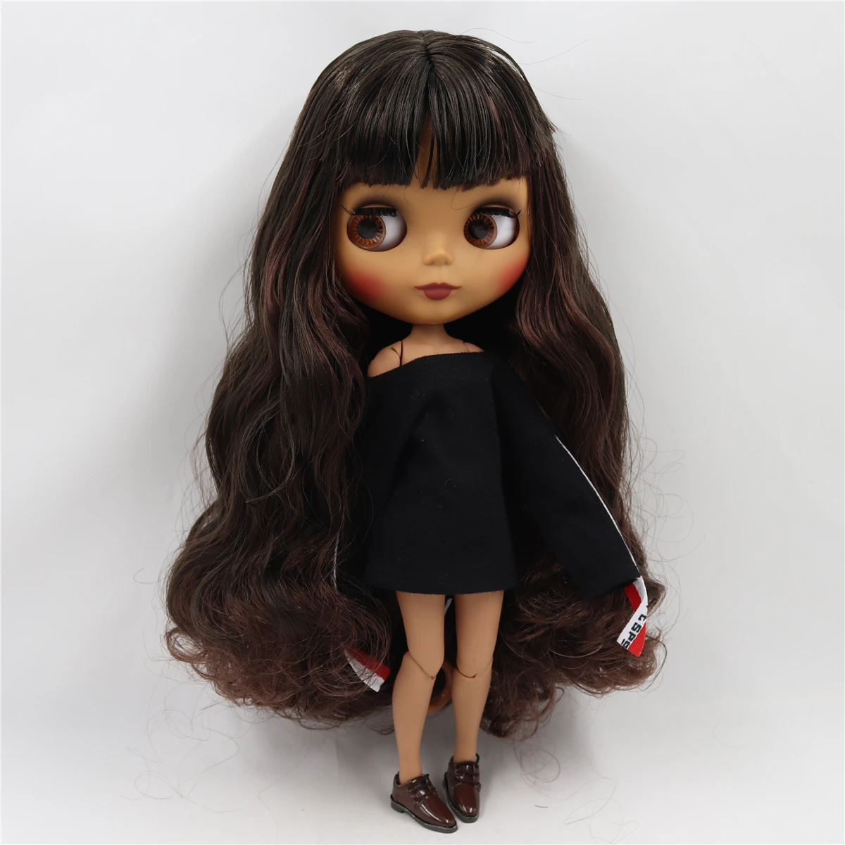 Фото Ледяная кукла DBS Blyth 1/6 bjd черная микс коричневый волос сустав тела 30 см кукла на заказ кукла DIY Аниме Девушки №4