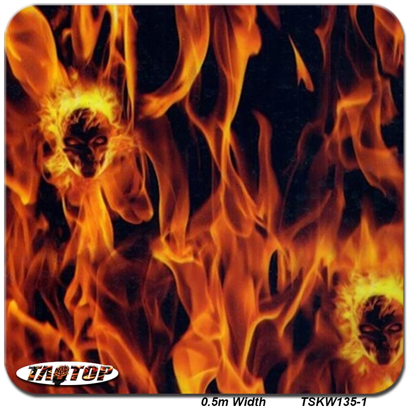 TAOTOP135 1B 0 5 М * 10 м популярная оранжевая пламенная пленка с изображением черепа ПВА